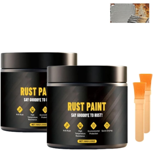Water-Based Metallic Paint Rust Converter,Weatherproof Converter Paint for Metal,Long-Lasting Rust Protection,Anti-Rust Metallic Paint (2PCS)