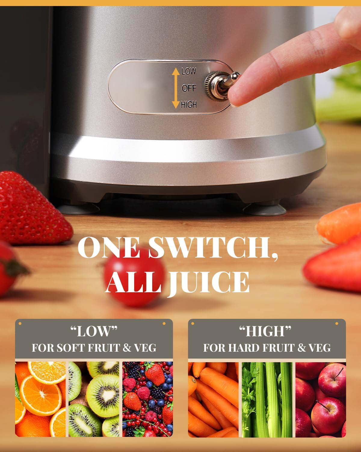 Juicer Machine, 1200W Centrifugal Juicer Extractor with Wide Mouth 3.2" Feed Chute for Fruit Vegetable, Easy to Clean, Silver