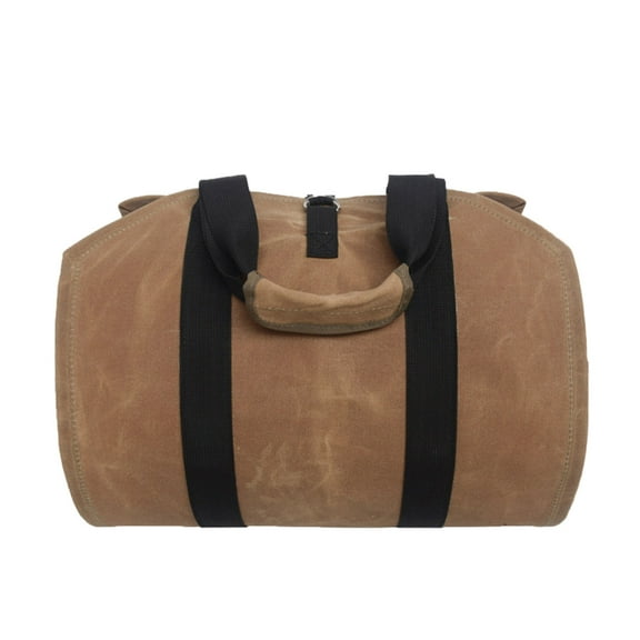 Fireplace for Carrier Waxed Canvas Wood Carring Bag with Handles Security Strap for Camping Indoor Firewood Log Tote Log Holder