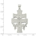 thumbnail image 2 of Beautiful Sterling Silver Polished Large Caravaca INRI Crucifix Cross Pendant, 2 of 2