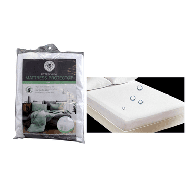 Vinyl Plastic Mattress Protector Fitted Sheet Style Waterproof Mattress Cover Breathable - Bed Wetting and Spill Protection for Mattress Fits a Mattress Up to 11.5" Deep (Full 76" x 54" x 11.5" Deep)