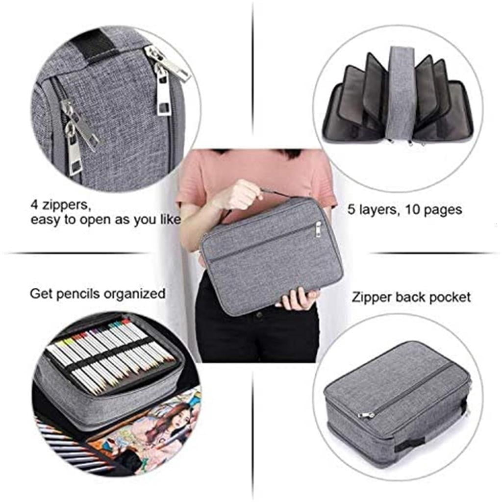 Giaone 300 Slots Coloured Pencils Storage Bag Large Capacity Pencil Case with Handle