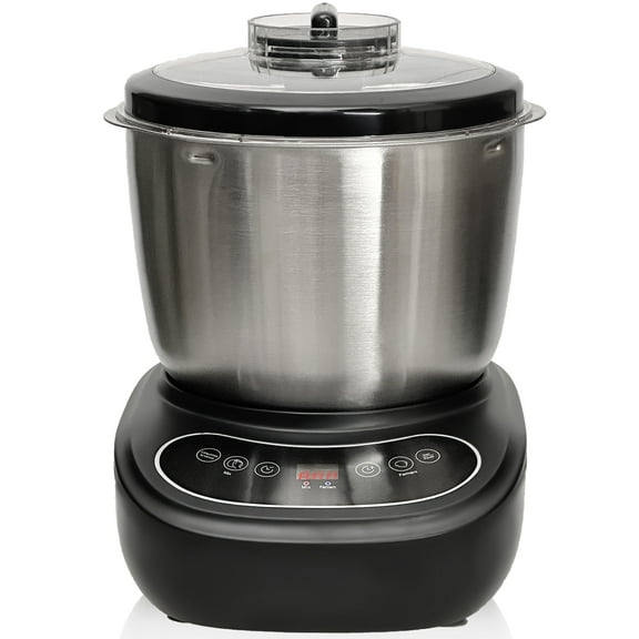 7L Electric Dough Mixer for Bread and Pizza Dough, Dough Maker Featuring a Ferment Function.304 Stainless Steel Whisk and a Top Small Window for Easy Add Water and Seasoning(Black）