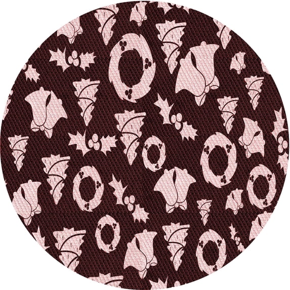 Ahgly Company Machine Washable Indoor Round Transitional Chocolate Brown Area Rugs, 5' Round