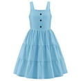 thumbnail image 1 of Xdegoge Robe Cami pour Filles, Robes Sans Manches Décontractées, Robes pour Filles de 12-14 Ans, Vêtements pour Tout-Petits, Ropa de Nia, Annuler Ma Commande Bleu 5 Ans, 1 of 7