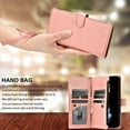 thumbnail image 5 of Leather Wallet Case with Zipper Pocket for iPhone 12 / iPhone 12 Pro - Rose Gold, 5 of 11
