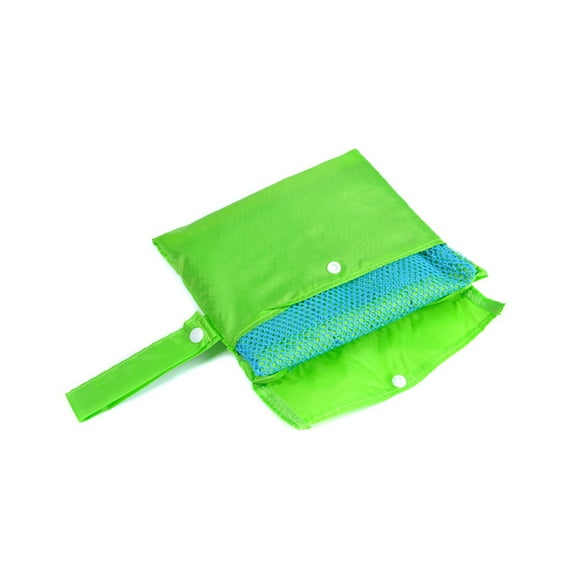 Methold Bolsa de almacenamiento de tamaño compacto, suministros de playa, organizador de herramientas de diseño de malla, contenedor de carcasa decoración del acuario Bolso Azul/Malla Verde Methold PT003998-01