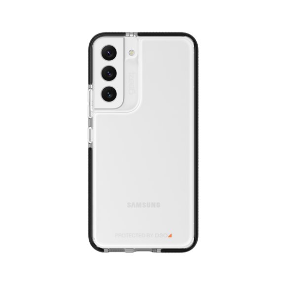 ZAGG Gear4 Santa Cruz for Samsung Galaxy S22, Sleek, Clear Case that Highlights the D3O® Protection Material, Black