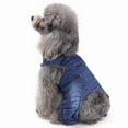 thumbnail image 5 of Small Dog Cowboy Style Pet Jeans, Adorable Suspenders Trousers With Button Closure, Comfortable Safe Wear For Outdoor Activities Walking Jogging Photo Taking Fashionable Cute, 5 of 7
