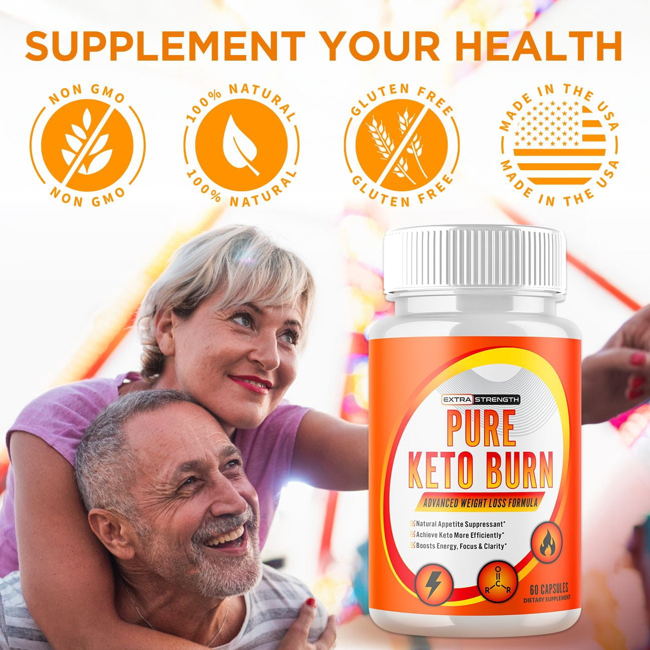 (3 Pack) Pure Keto Burn - Supplement for Weight Loss - Energy & Focus Boosting Dietary Supplements for Weight Management & Metabolism - Advanced Fat Burn Raspberry Ketones Pills - 180 Capsules