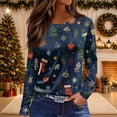 thumbnail image 2 of Mfakffe Christmas Womens Shirts Long Sleeve Crew Neck Tops Casual Christmas Graphic Shirt Lightweight Pullover Tee, 2 of 5