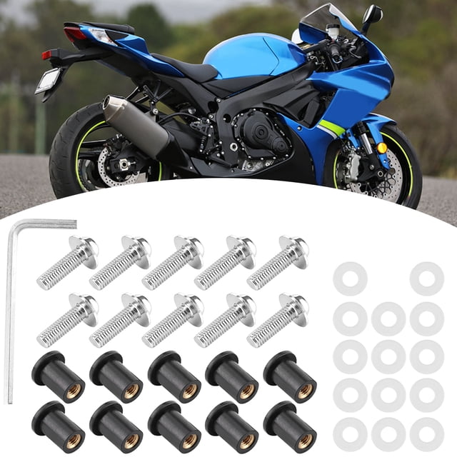 Kit de Sujetadores de Parabrisas de Motocicleta 10 Piezas BuyWeek