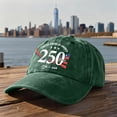 thumbnail image 4 of LNZGNM Unisex 250th Anniversary USA Hat Washed Distressed Baseball Hat Adjustable Trucker Hat Vintage Memorial Day Dad Hats,Green, 4 of 5