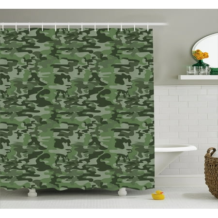Forest Green Shower Curtain, Abstract Airforce Military ...
