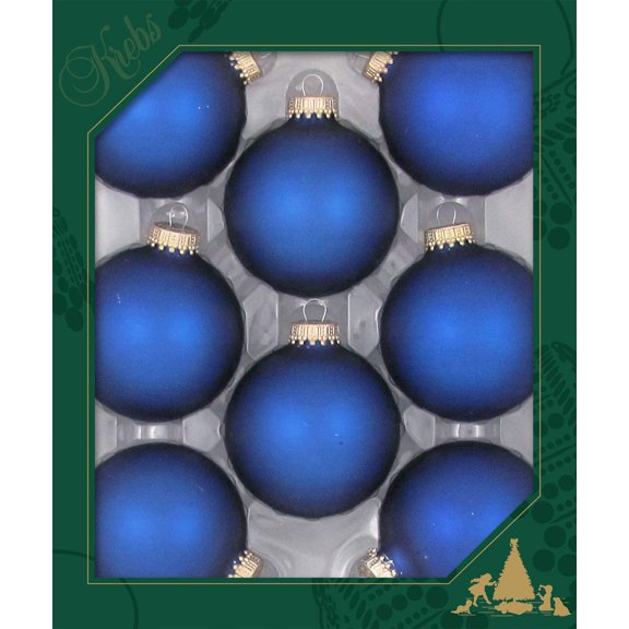 Christmas By Krebs 2 5/8" (67mm) Seamless Glass Ornament [8 Pieces], Decorated Designer Heirloom (Royal Velvet)