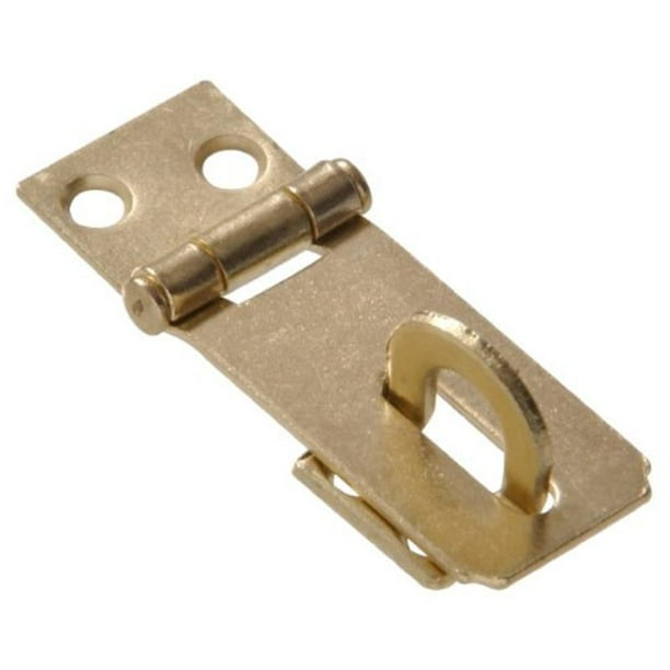21/2" Fixed Staple Safety Hasps, Zinc/Yellow Dichromate Finish Hillman