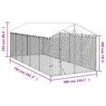 thumbnail image 2 of vidaXL Outdoor Dog Kennel Silver Galvanized Steel 9.8x24.6x8.2 ft Tough, 2 of 3