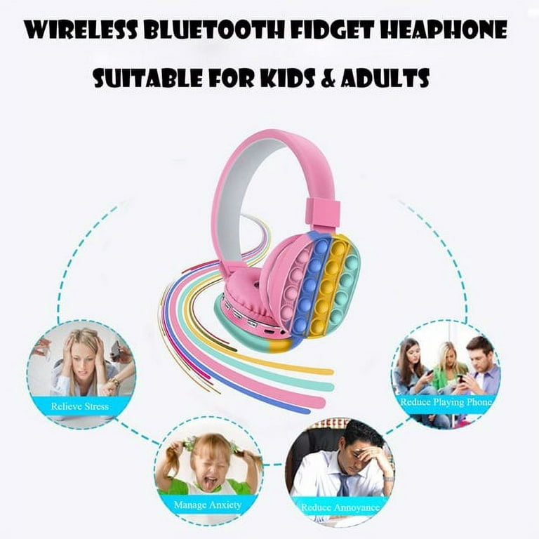 Fitget Earphones Children's Toy Earphones, Ireless Bluetooth Earphones Toys  Rainbow Color Children's Adult Earphones