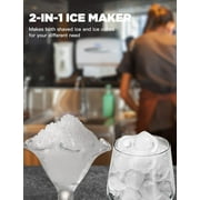44lb Countertop Ice Maker, SYCEES 2-in-1 24H Ice Maker Machine with Self-clean, Ice Scoop and Basket Perfect for Home Kitchen Office