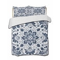 thumbnail image 2 of Quilts Twin Size, Blue Floral Soft Comforter Bedding Set for Bed, Ethnic Boho Botanical Geometric Art Lightweight Quilted Bedspread with Pillow Cover(2 Pieces) for All Season, 68x86 Inch, 2 of 6
