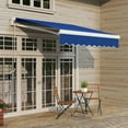 thumbnail image 4 of Barara King Patio Awning Sunshade Shelter,Patio Retractable Sun Shade,8' x 6.6' Patio Retractable Awning, Manual Exterior Sun Shade Deck Window Cover, Blue, 4 of 11