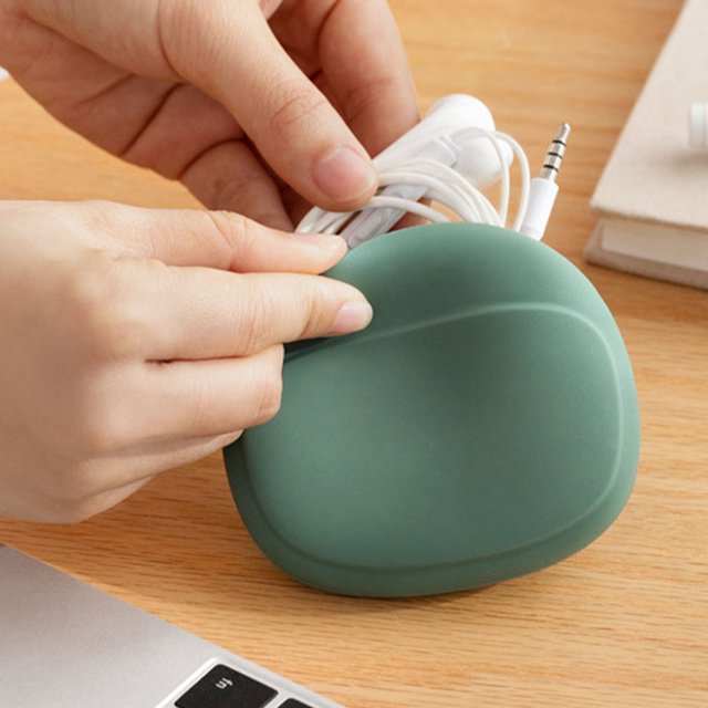 Maoww Earphone Storage Box Portable Mobile Phone Data Cable Earbuds Carrying Case Reusable Container Purse Bag Organizer Green