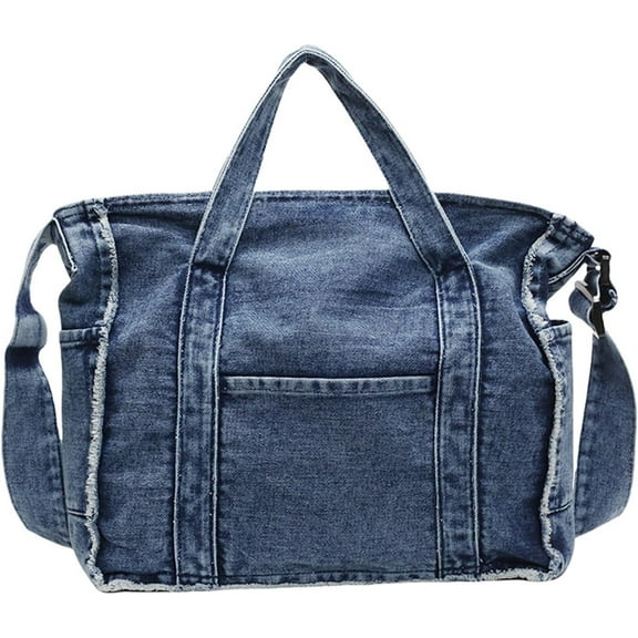 Denim Tote Bags for Women Jean Purse Casual Denim Handbag Large Capacity Crossbody Shoulder Bag