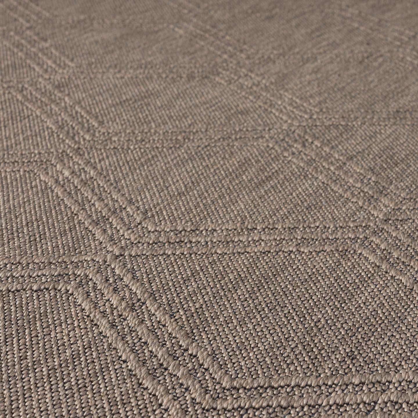 Luxe Weavers Modern Farmhouse Brown 5x7 Washable Area Rug, Anti-Slip Diamond Pattern Carpet