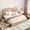 Beige, variant on Einfach Queen Fabirc Platform Bed with 4 Big Storage Drawers, Diamond Button Tufted Adjustable Headboard, Light Grey