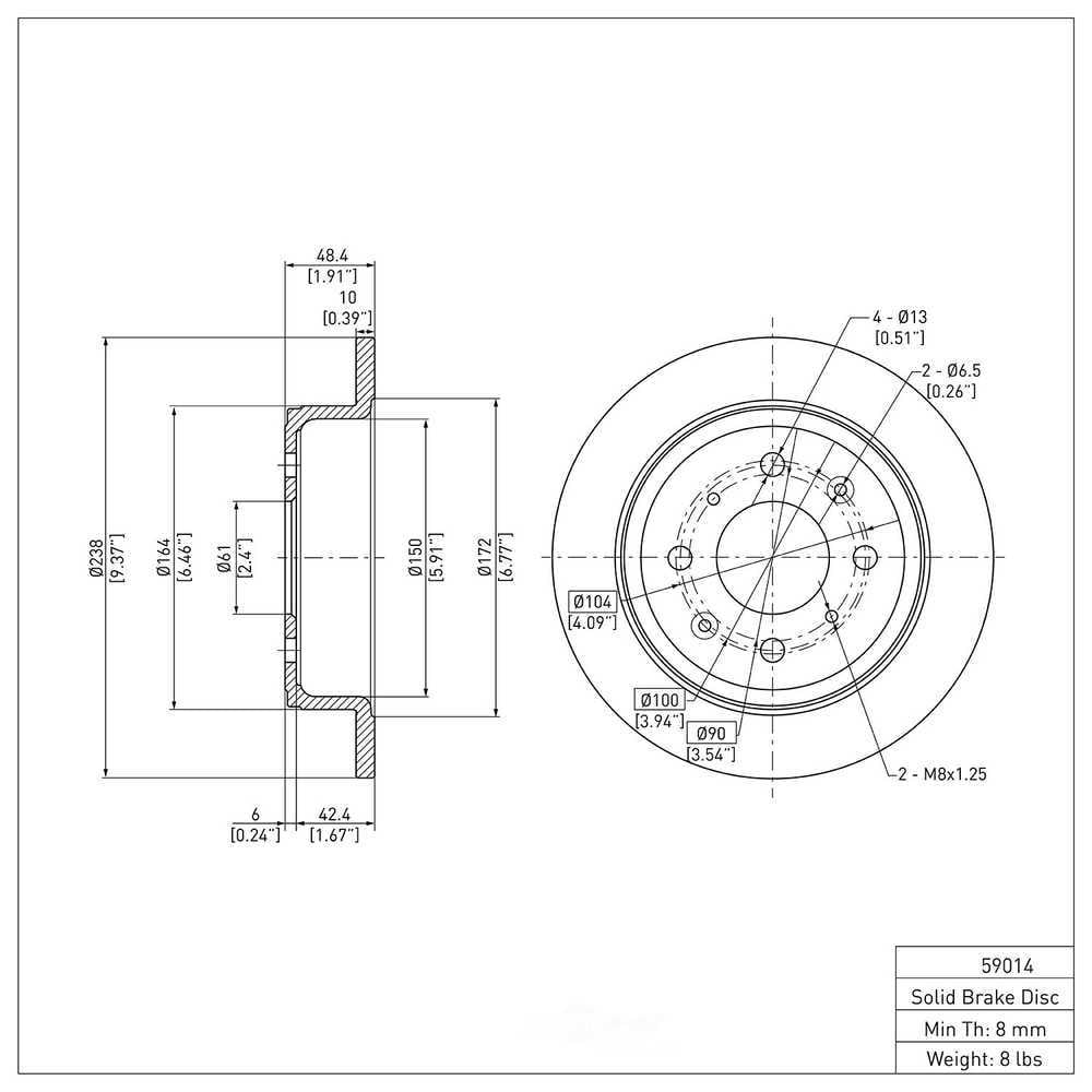 Dynamic Friction Company 604-59014 DFC GEOSPEC Coated Rotor - Blank