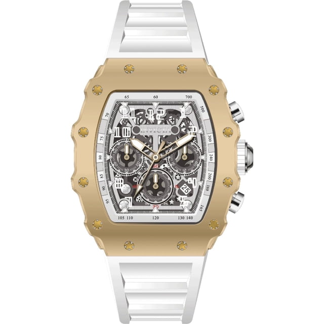Reloj Invicta MG53 Racing para hombre, 43 mm, esfera dorada y plateada