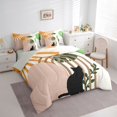 thumbnail image 3 of jejeloiu Black Cat Kitten 7 Pieces Bedding Comforter Set,Plam Monstera Leaf Full Bedding Set,Modern Geometric Stripes Artwork Fitted Sheet Flat Sheet For Teens,Luxury Bedroom Decor Reversible, 3 of 8
