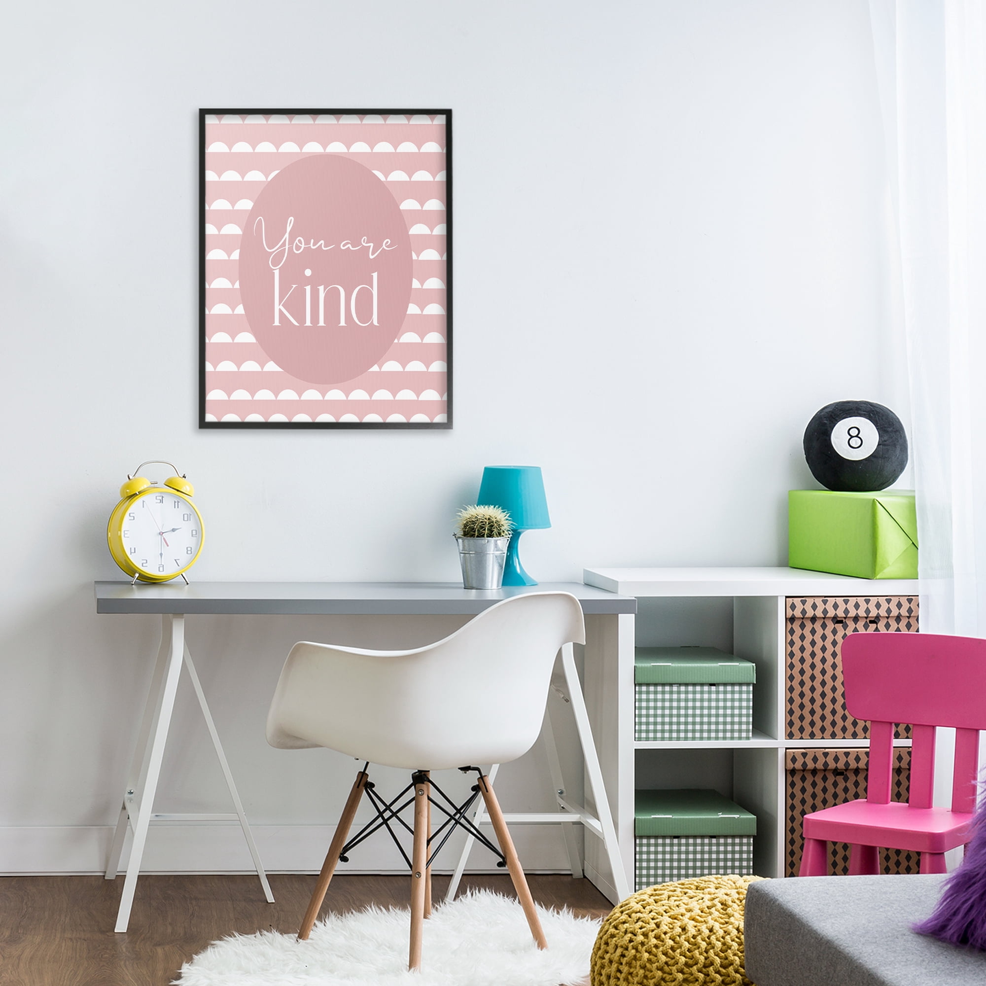 Stupell Industries You Are Kind Blush Pink Black Framed Giclee Art, design by Christine Simpson Art