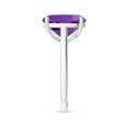 thumbnail image 3 of ANGARA Natural 4.6 Ct. Amethyst with Diamond Solitaire Ring in Sterling Silver for Women (Ring Size: 3), 3 of 9