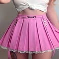 thumbnail image 3 of PENGXIANG Women Lace Patchwork Mini Pleated High Waist Goth Skirts, 3 of 6