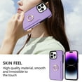 thumbnail image 3 of Nalacover for iPhone 15 Pro Wallet with Card Holder Slot, 360?Rotation Ring Holder Kickstand Cover for Men Women Protective Premium PU Leather Shockproof Cover For iPhone 15 Pro, Purple, 3 of 11