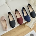 thumbnail image 2 of Women's Wide Width Flats Shoes, Soft Knitted Breathable Plus Size Ladies Slip on Office Ballet Shoes., 2 of 8