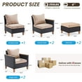 thumbnail image 4 of Farini Outdoor Furniture Set, 7 Piece Patio Sectional Furniture Set with Cushions, PE Outdoor Wicker Conversation Set Sectional Patio Sofa, All-Weather Rattan Sofa for Backyard, Garden, and Poolside, 4 of 8