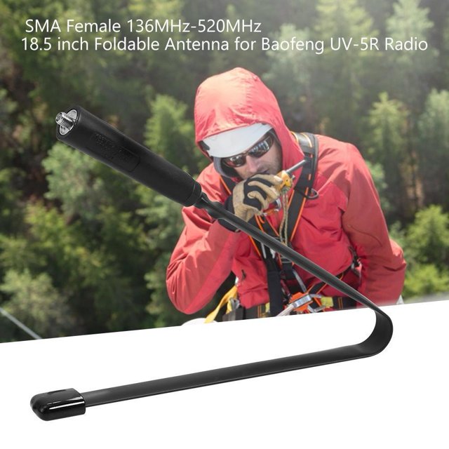 Línea De Conexión Línea De Conexión Antena plegable SMA hembra 136-520MHz 18,5 pulgadas para Baofeng UV-5R Radio bidireccional