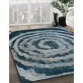 thumbnail image 3 of Ahgly Company Machine Washable Indoor Square Abstract Columbia Blue Area Rugs, 8' Square, 3 of 7