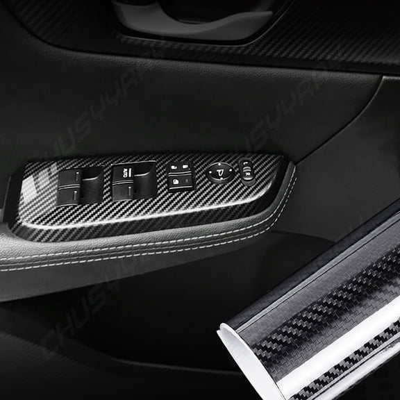1pcs Black Car Glossy Carbon Fiber Vinyl Film Auto Interior Wrap Stickers 6D -Accessories