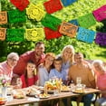 thumbnail image 2 of GOOHOCHY 1 Set Party Decorative Banner Hanging Paper cut Flowers Decorations Plastic Mexican Party Banner (Colorful), 2 of 8
