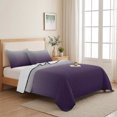 thumbnail image 5 of Twin XL Quilt Set 68''x98'', Grey Purple Lightweight Bedspread Coverlet Set with 2 Pillow Shams, Gradient Ombre Modern Abstract Color Art Breathable All Season Quilt Bedding for Dorm/Guest Room, 5 of 9