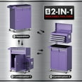 thumbnail image 4 of SOLAURA 5-Drawer Rolling Tool Chest with Detachable Top Box, Metal Tool Box with Wheels, Lockable Storage Cabinet for Warehouse, Garage, Workshop, Barbershop, Purple, 4 of 9