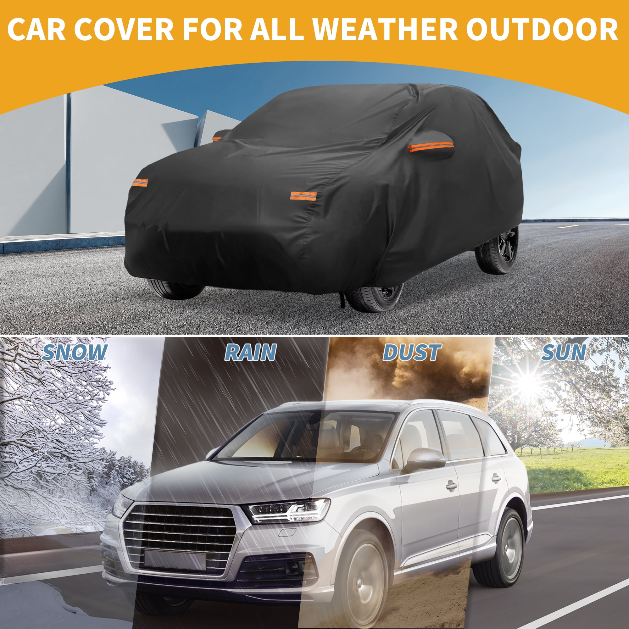 Unique Bargains Waterproof Car Cover for Hyundai Tucson 2004-2025 210D-PU Black