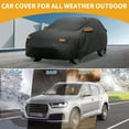 thumbnail image 2 of Funda para automóvil Unique Bargains a prueba de agua, protección contra sol y lluvia, funda exterior completa para Hyundai Tucson 2004-2024 210D-PU negra con franjas reflectantes, 2 of 6