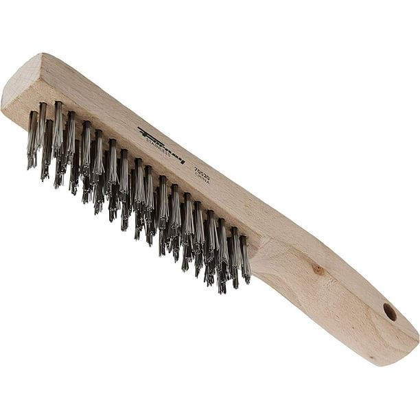 Cepillo de alambre para rayar Forney 70520 de acero inoxidable con mango de madera