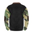 thumbnail image 4 of Men's Fall Winter Polo Zip Up Sweatshirt, Color Block Printed Camouflage Pullover for Casual Outfits, Weekend Wear and Fashion Forward Style,Dark Green,XL, 4 of 4