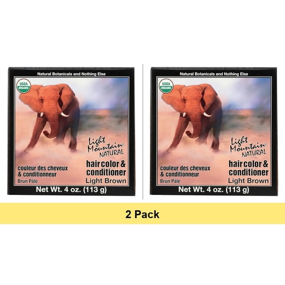 Light Mountain Natural Hair Color And Conditioner, Light Brown - 4 Oz - 2 Pack