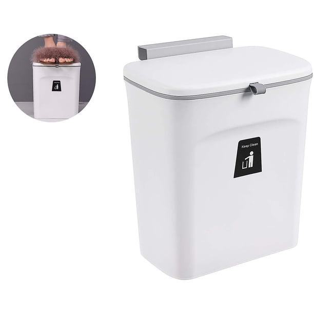 Cubo de basura de cocina Cubo de basura colgante con tapa deslizante, para botes de basura, botes de basura de armario, botes de basura de cocina, caja de cocina múltiple